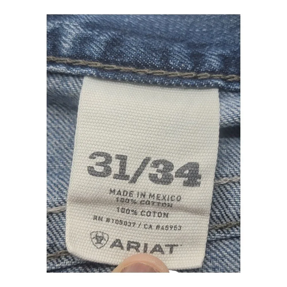 Ariat Jeans Men 31x34 Blue M4 Low Rise Boot Cut Denim Western Cowboy Workwear - Picture 9 of 11
